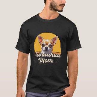 Vintage Retro Sunset Dog Mum Chihuahua Pet Owner M T-Shirt