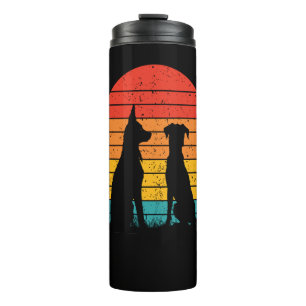 Vintage Retro Sunset-Dog Thermal Tumbler