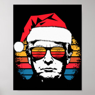 Vintage Retro Sunset Donald Trump Sungles Xmas Men Poster