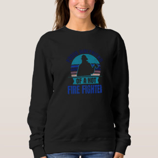 Vintage Retro Sunset Firefighter Girlfriend Sweatshirt