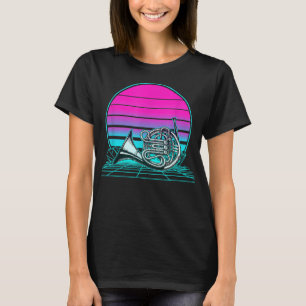 Vintage Retro Sunset French Horn3 T-Shirt