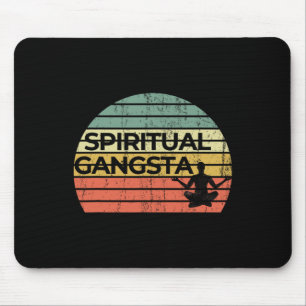 Vintage Retro Sunset Funny Yoga Spiritual Gangsta Mouse Mat