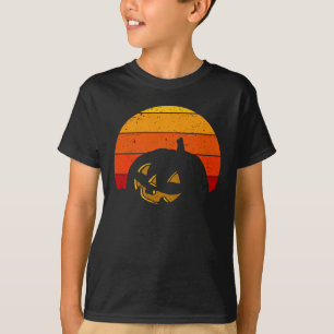 Vintage Retro Sunset Halloween Pumpkin I T-Shirt