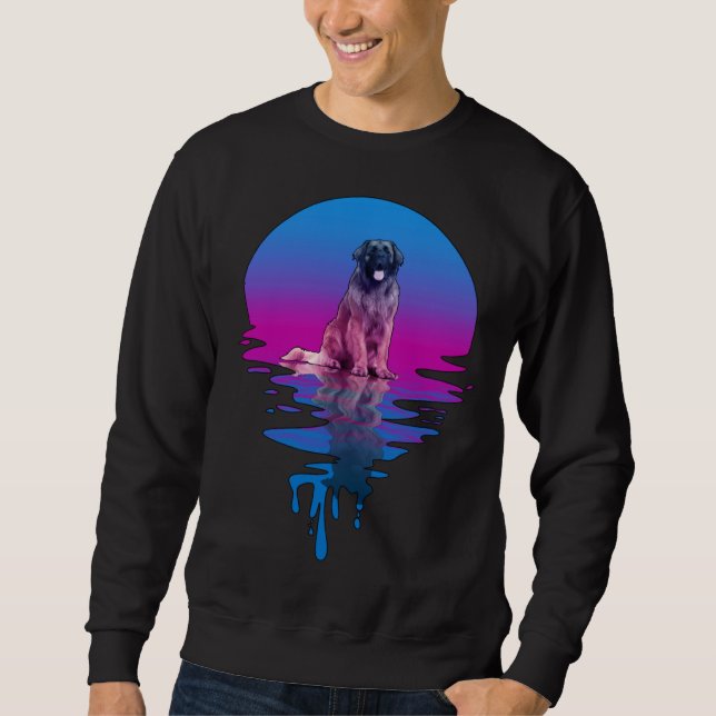 Vintage Retro Sunset Leonberger Sweatshirt (Front)