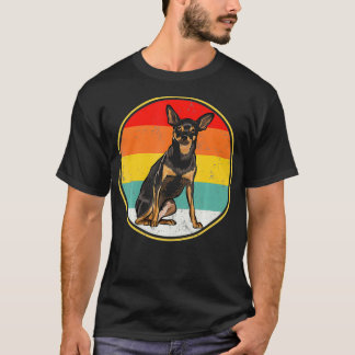 Vintage Retro Sunset Miniature Pinscher Dog  T-Shirt