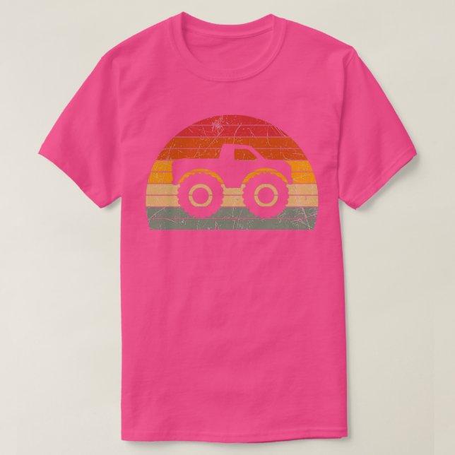 Vintage Retro Sunset Monster Truck Silhouette T-Shirt (Design Front)