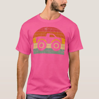 Vintage Retro Sunset Monster Truck Silhouette T-Shirt