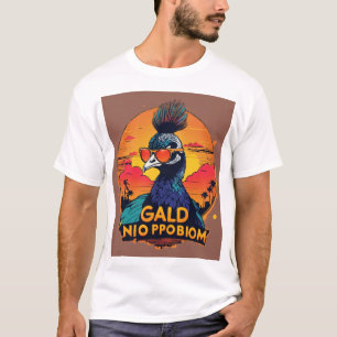 Vintage Retro Sunset Peacock Baby T-shirt Design"