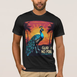 Vintage Retro Sunset Peacock Tee – “GLAD, NO PROBL