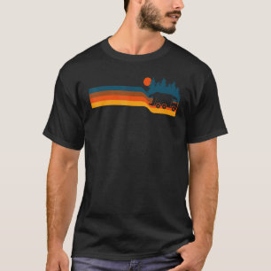 Vintage Retro Sunset Recycling Trash Kids Garbage T-Shirt