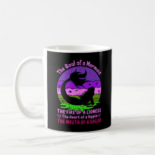 Vintage Retro Sunset Soul of a Mermaid Coffee Mug