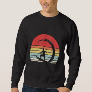Vintage Retro Surfer Wave Surfing Surf Beach Sweatshirt