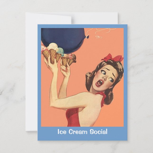 Vintage Retro Surprise Birthday Party Invitations (Front)