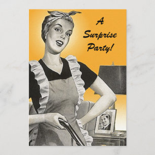 Vintage Retro Surprise Birthday Party Invitations