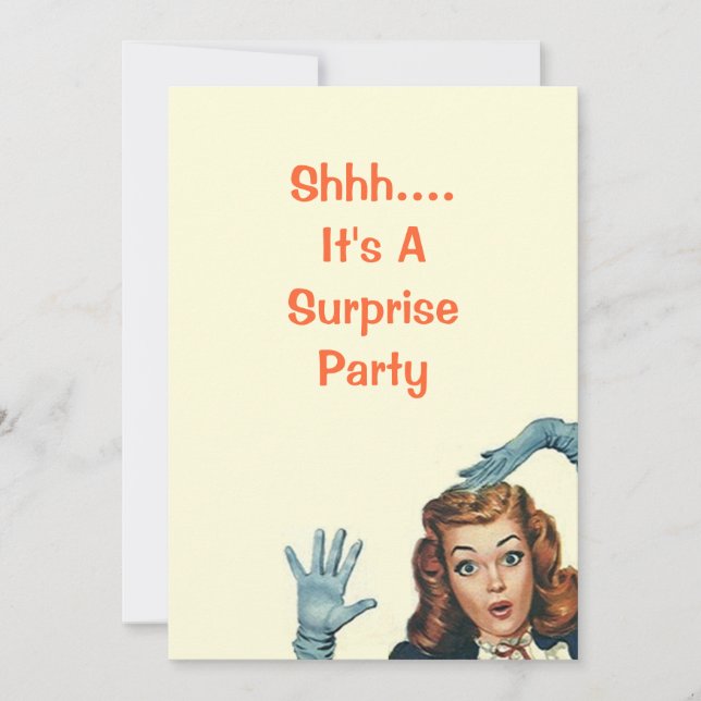 Vintage Retro Surprise Birthday Party Invitations (Front)