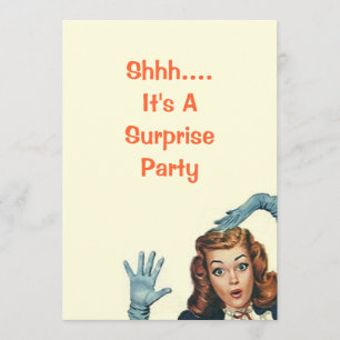 Vintage Retro Surprise Birthday Party Invitations