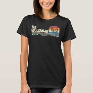 Vintage Retro The Golden Retriever Dad Pet Silho T-Shirt