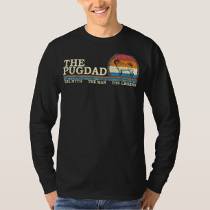 Vintage Retro The Pug Dad Funny Puppy Pet Silhouet T-Shirt