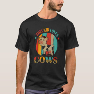 Vintage Retro This Kid Loves Cows Cows Owner Farm T-Shirt