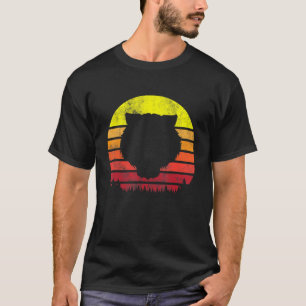 Vintage Retro Tiger Face Silhouette Forest Sun Gra T-Shirt