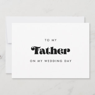 Vintage Retro To my father on my wedding day card