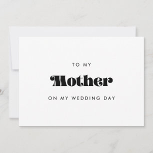 Vintage Retro To my mother on my wedding day card