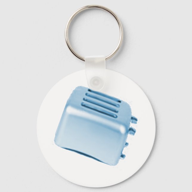 Vintage Retro Toaster Design - Blue Key Ring (Front)