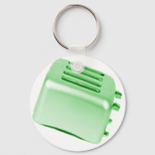 Vintage Retro Toaster Design - Green Key Ring