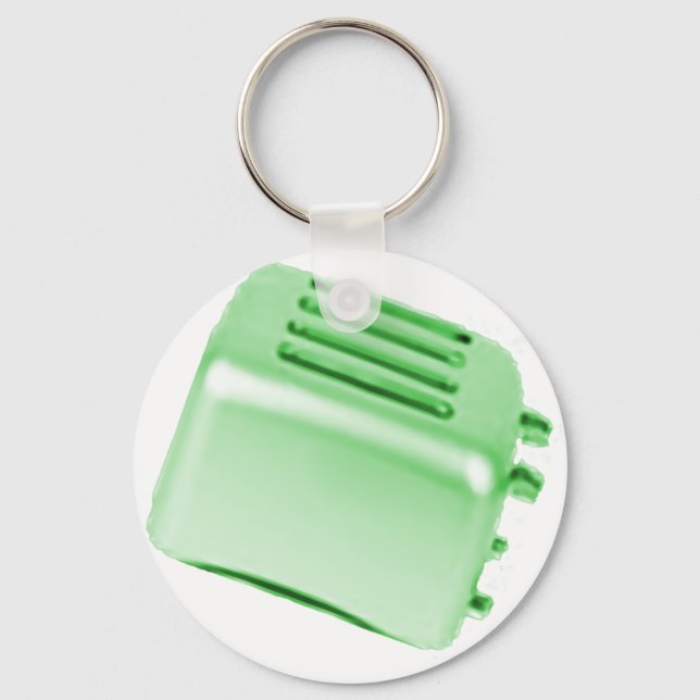 Vintage Retro Toaster Design - Green Key Ring (Front)