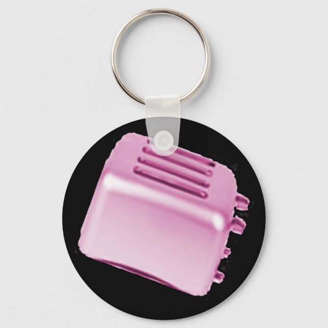 Vintage Retro Toaster Design - Pink Key Ring (Front)