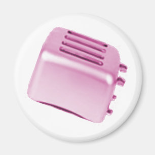 Vintage Retro Toaster Design - Pink Magnet