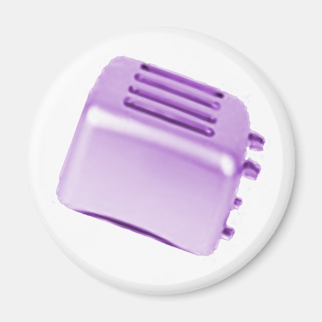 Vintage Retro Toaster Design - Purple Magnet (Front)