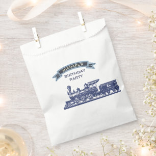Vintage Retro Train Kids Birthday Party Favour Bags
