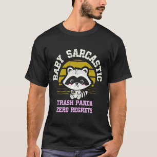 Vintage Retro Trash Panda - Zero Regrets Sarcastic T-Shirt