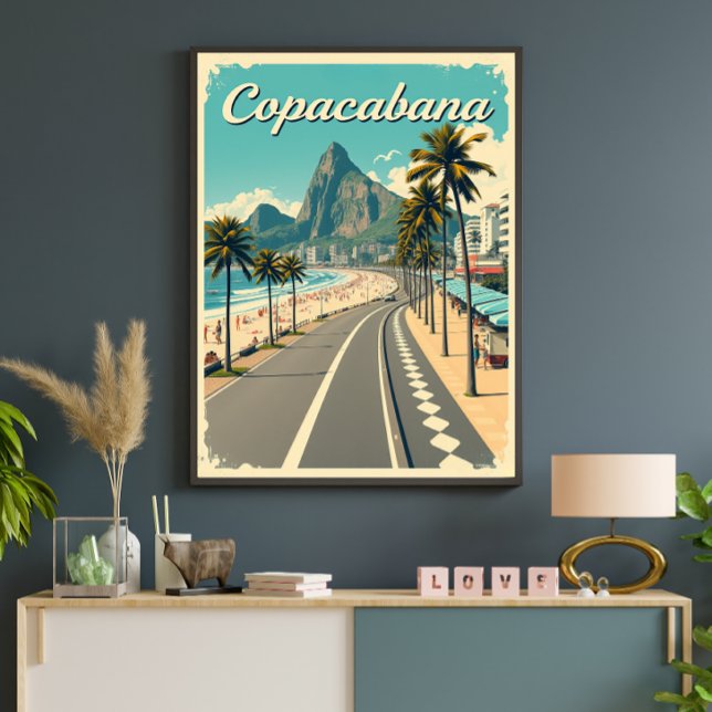 Vintage Retro Travel Poster - Copacabana Beach (Creator Uploaded)
