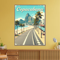 Vintage Retro Travel Poster - Copacabana Beach