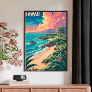 Vintage Retro Travel Poster - HAWAII