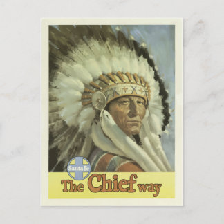 Vintage retro travel poster indian New Mexico USA Postcard