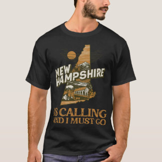 Vintage Retro Travel Slogan New Hampshire Is Calli T-Shirt