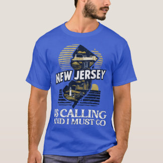 Vintage Retro Travel Slogan New Jersey is Calling  T-Shirt