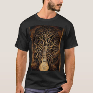 Vintage Retro Tree of Life Guitar T-Shirt