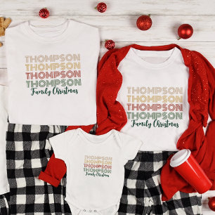 Vintage Retro Trendy Christmas Matching Family T-Shirt