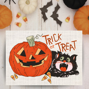 Vintage Retro Trick or Trick Custom Halloween Holiday Card