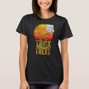 Vintage Retro Trick Rawr Treat Ghost Dino Trex Hal T-Shirt