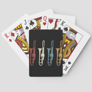 Vintage Retro Trombone & Trombonist Playing Cards