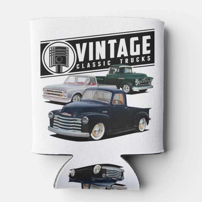 Vintage Retro Trucks Can Cooler (Back)