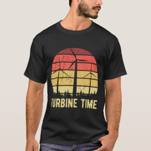 Vintage Retro Turbine Time Wind Turbine Energy Win T-Shirt