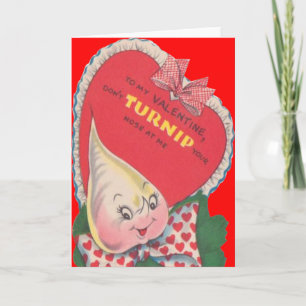 Vintage Retro Turnip Valentine Card