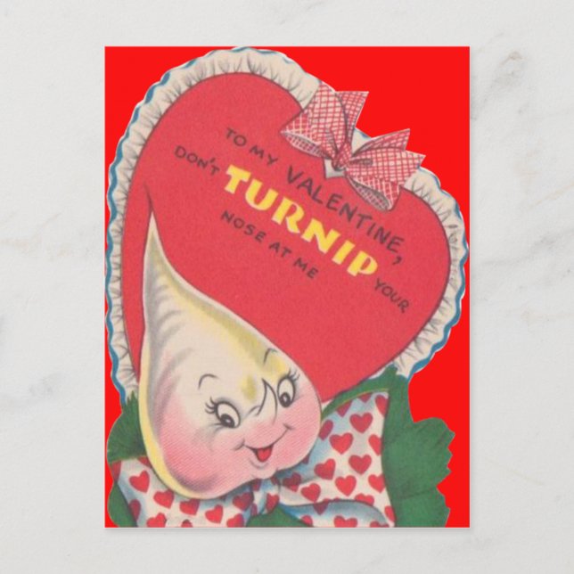Vintage Retro Turnip Valentine Card (Front)