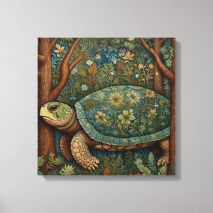 Vintage retro turtle bohemian boho woodland canvas print